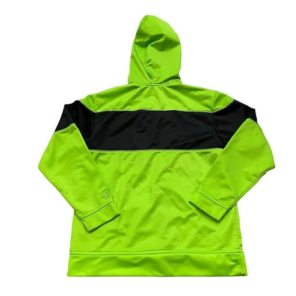 Boys Starter Green and Black Lightweight Full Zipper Track Jacket‎ With Hood L